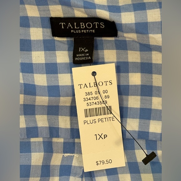 Talbots Blue Gingham Button Down Shirt - Picture 4 of 5